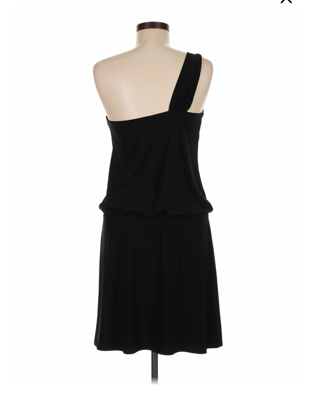 White House Black Market Black One-Shoulder Draped Dress - Picture 2 of 8